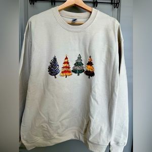 Harry Potter Wizard Houses Christmas Tree Sweatshirt- Size Large